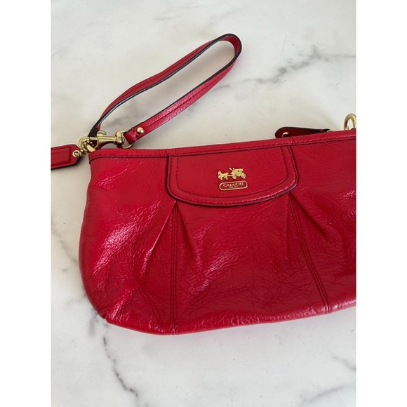 Coach Red Leather Wristlet - Picture 2 of 5